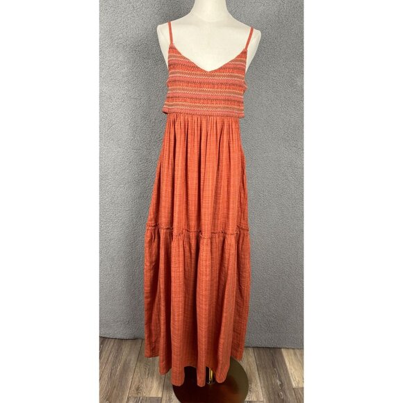 Roxy Dresses & Skirts - Roxy Women's Maxi Dress Ginger Spice Smocked Tiered  Orange Size XXL NWT's